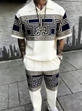 Men's Outfit 2 Piece Set Shirt Pants Suit PLUS SIZE BIG 4XL