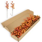 Artificial Berry Stems 32 Pack Fall Floral Picks and Sprays 6.5 Inch Orang