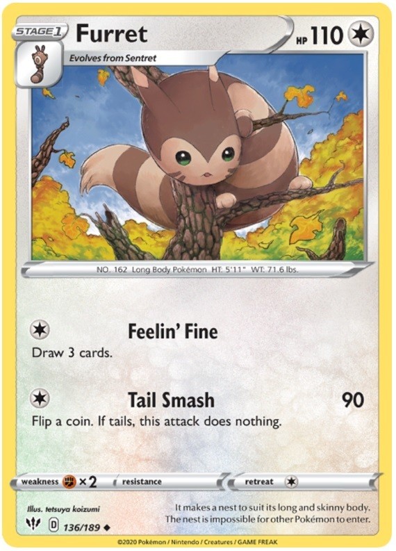 Furret~136/189~NM~Darkness Ablaze~PKM