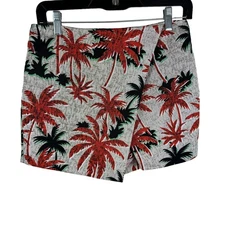 TopShop Tropical Print Palm Tree Mini Skirt Skort Shorts Resort Wear Size 6