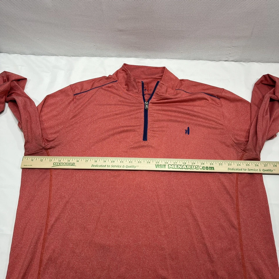 Johnnie-O Mens Quarter Zip Size 2XL Red Performance Flex Pullover Athletic READ* - Image 4 of 4