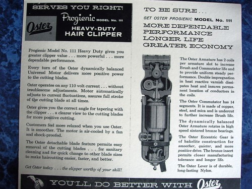 Vintage Oster Progienic Clipper#111 Barbershop Sign Ads - Picture 1 of 8