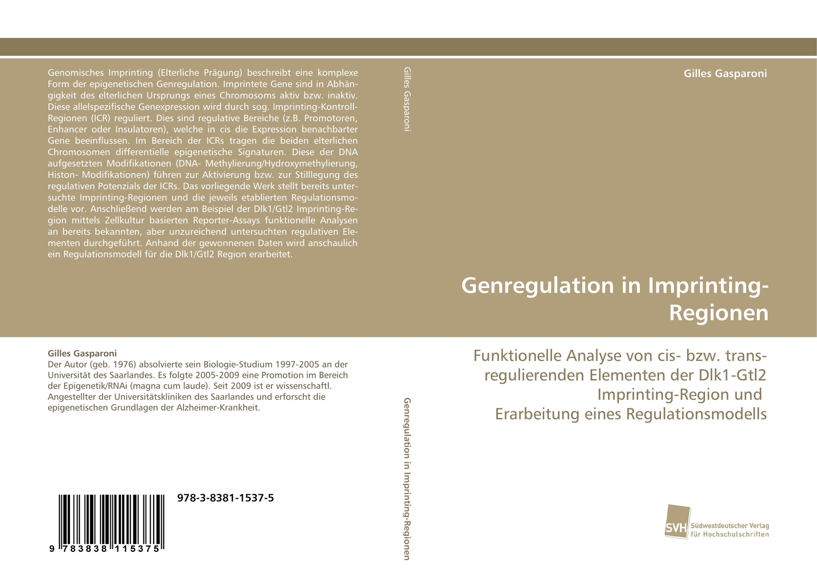 Gilles Gasparoni | Genregulation In Imprinting-regionen | Taschenbuch