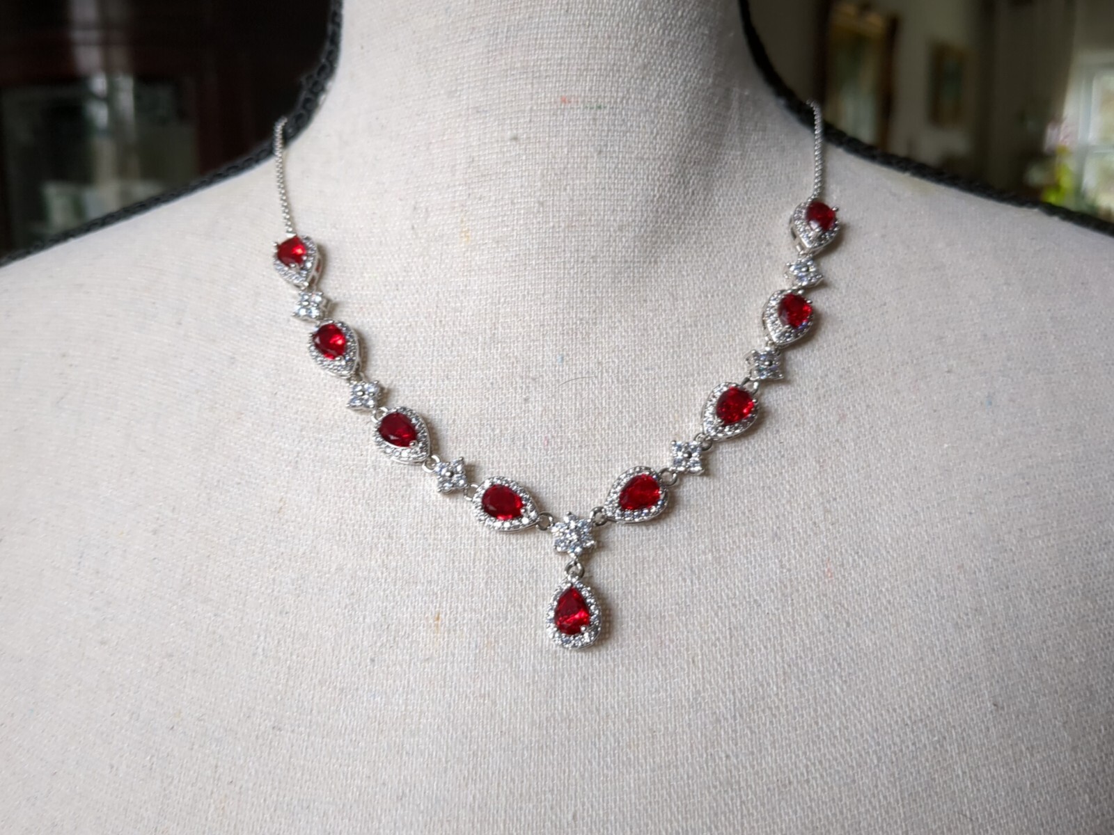 Ruby Red Glass Crystal / Clear Open Back Rhinesto… - image 8