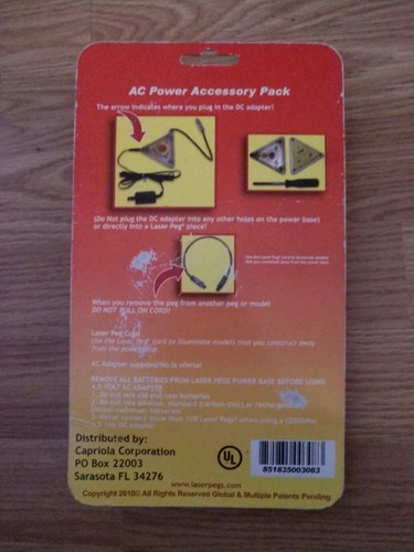 Laser Pegs AC Power Pack New In Package Accessory Kit - Picture 2 of 2