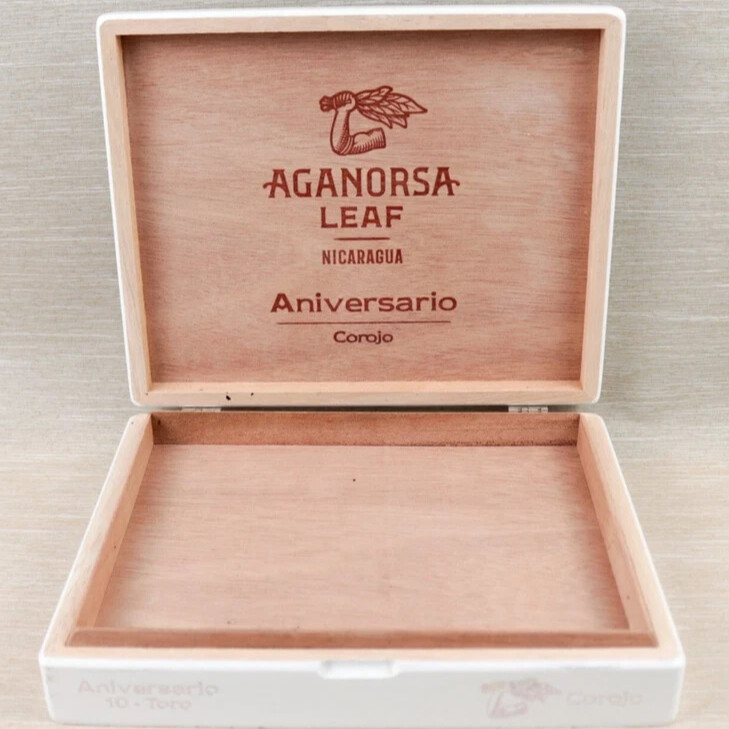 Aganorsa Leaf Toro Aniversario Corojo Empty Wood Cigar Box 9" x 7.25" x 1.75"
