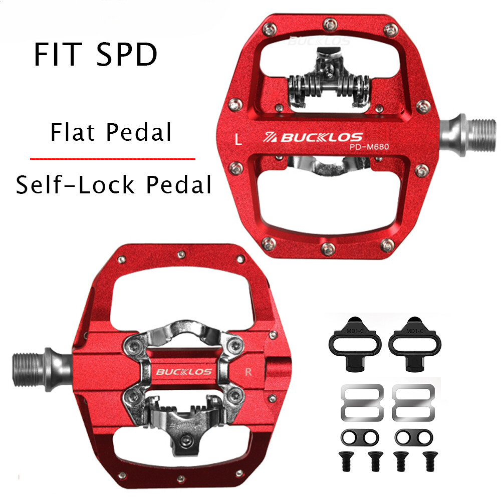 Mountain Bike Clipless SPD Pedals Self-locking flat Mixed Pedals