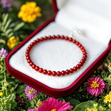Handmade Natural Red Jasper Elastic Stretch Bracelet 4mm Crystal Gemstone Bead