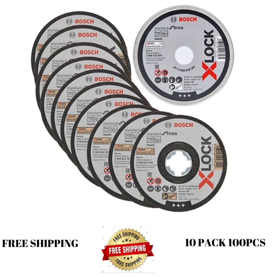 Bosch 2608619266 X-Lock Inox Metal Cutting Discs 115mm x 1mm x 22.23mm 100x PCS - Image 3 of 3