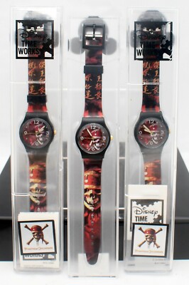 Disney Watches Time Works Pirates of the Caribbean Lot of 3 Watch Parks Resorts 
