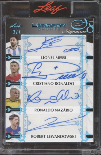 2024 Leaf Ultimate Lionel Messi Ronaldo Pedri Endrick Junior Garnacho 2/4 Auto
