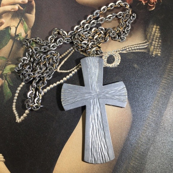 Vintage 70s Jorgon Jensen Brutalist Minimalist Pewter Cross