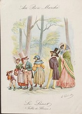 Chromos Au Bon Marche 'Fables De Florian' The Linot By Jj Grandville