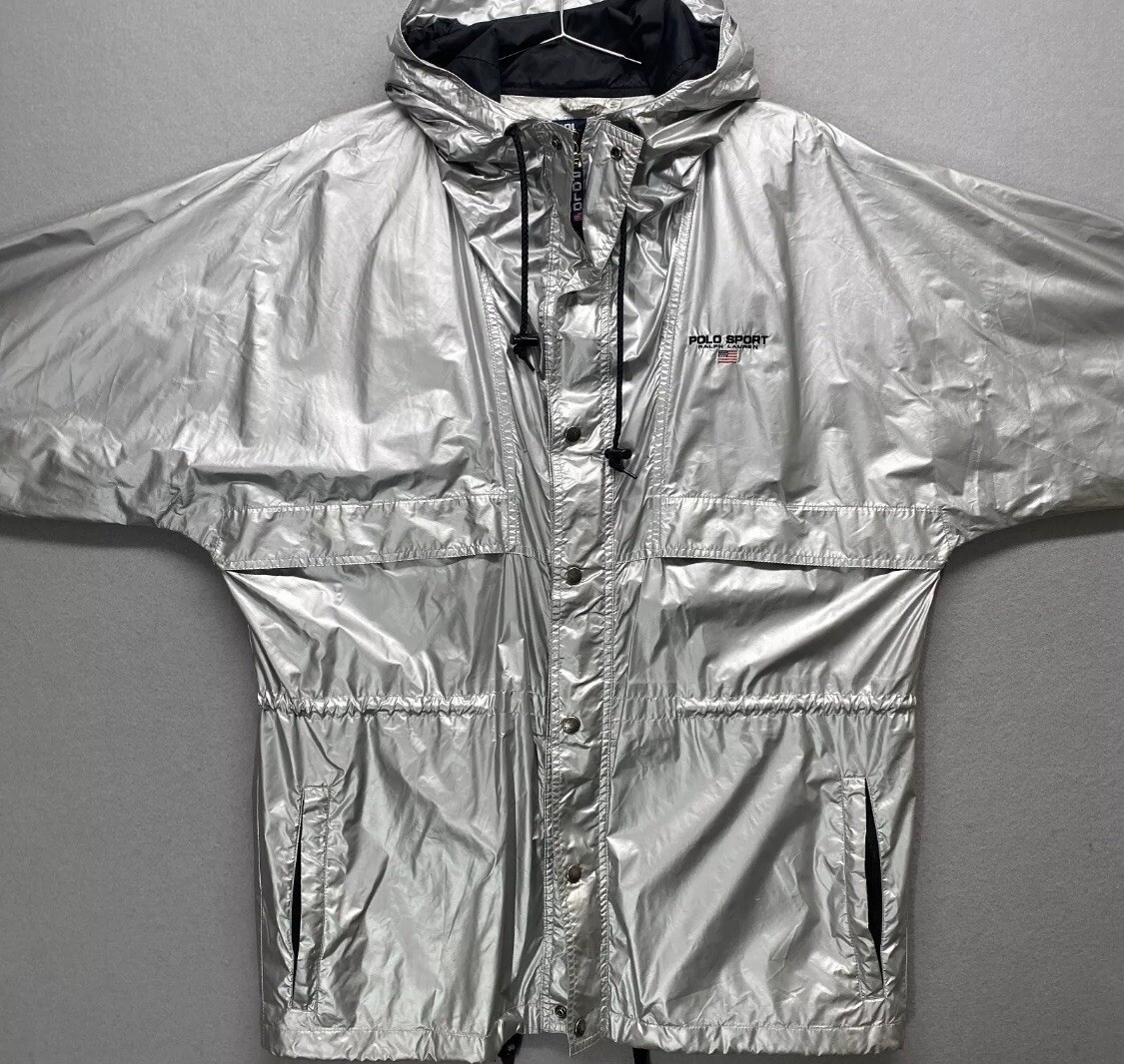 ®️　　　　　　　　　　　　　　【Vintage90's】【英国製】PRL Vintage 90's Polo Sport Metallic Silver Jacket 100