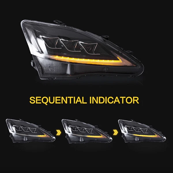 VLAND LED DRL Projector Headlights For 2006-2013 Lexus IS 250 IS 350 IS F - Image 2 of 4