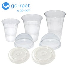 Go-Pak rPET Smoothie Cups and Lids 9oz 12oz 16oz 24oz - Packs of 1000
