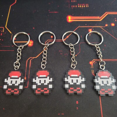 1x Pixel Art  Trainer Keychain Backpack Tag Trinket