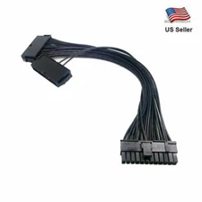 PSU 24 pin ATX Mainboard Motherboard Adapter Dual Connector Power Supply Cable