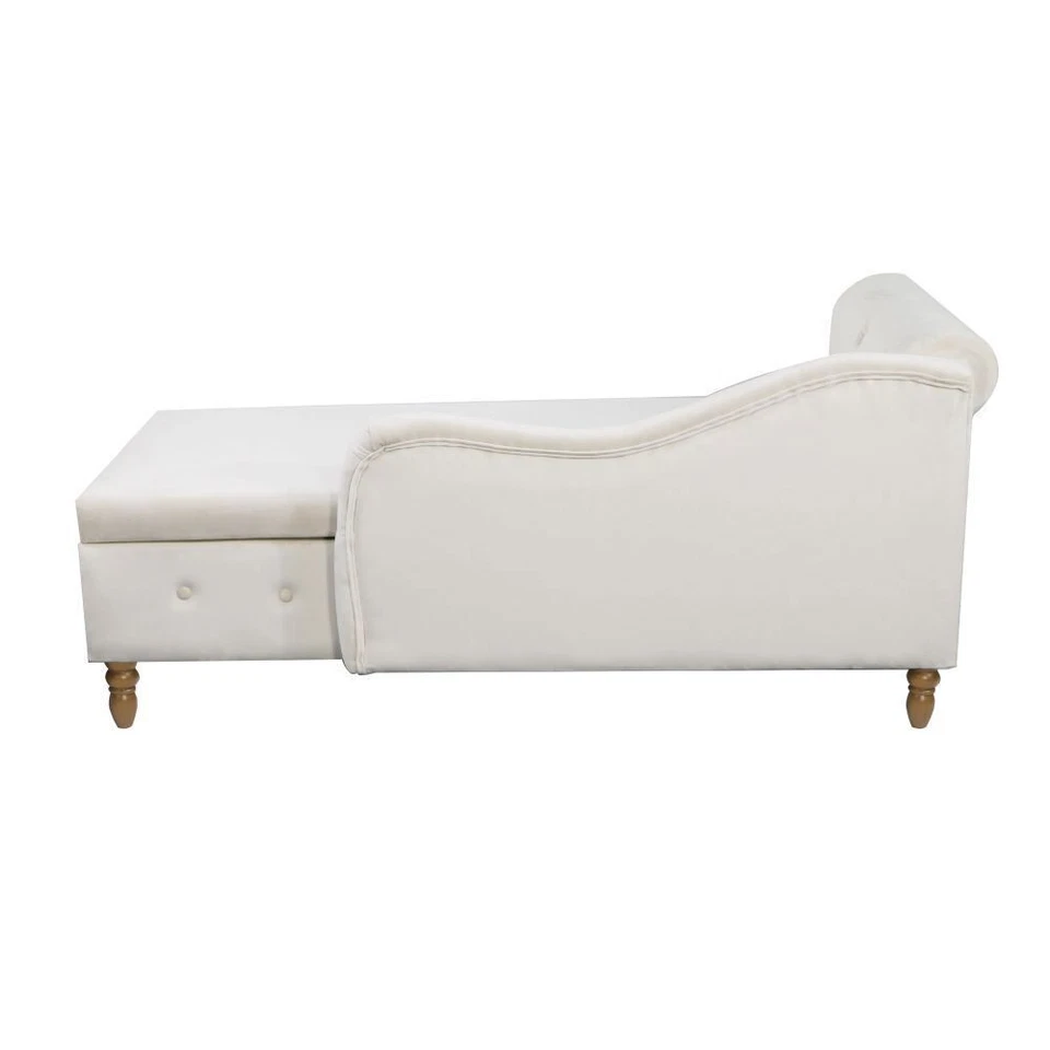 Moderna chaise chaise de terciopelo con botones sofá acolchado silla sofá con almohada Foto 4 de 4