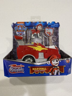 PAW PATROL Rescue Knights Marshall Deluxe Vehicle Car Kids Toy With Figure NEW
