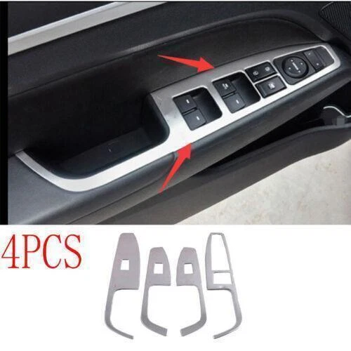 Panel elevador ventana acero plateado para Hyundai Elantra 2016~2020 interruptor cubierta embellecedor - Imagen 1 de 6