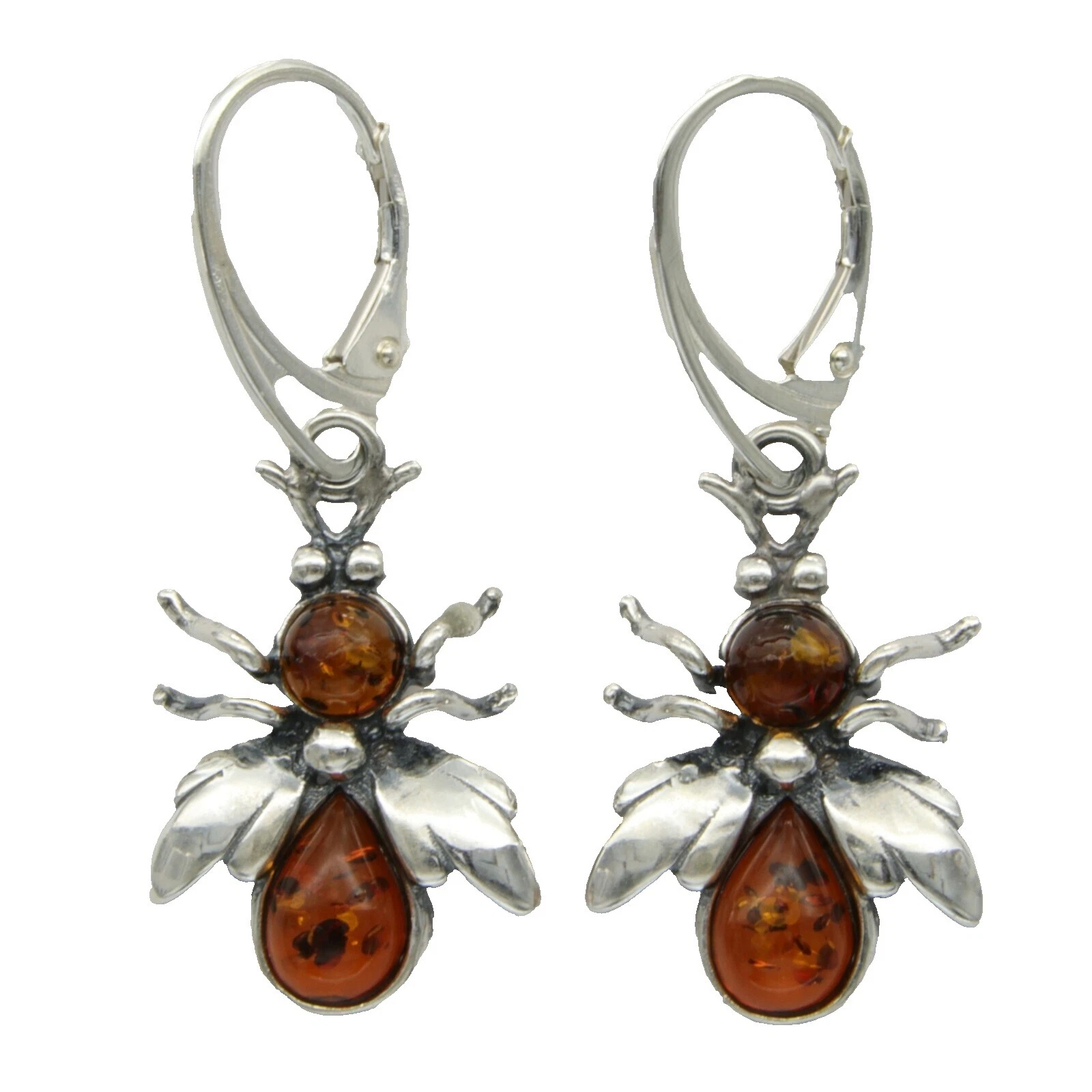 Stud Ámbar Pendientes hechos a mano