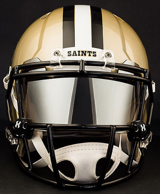 NEW ORLEANS SAINTS NFL Football Helmet with CHROME MIRROR Visor / Eye Shield