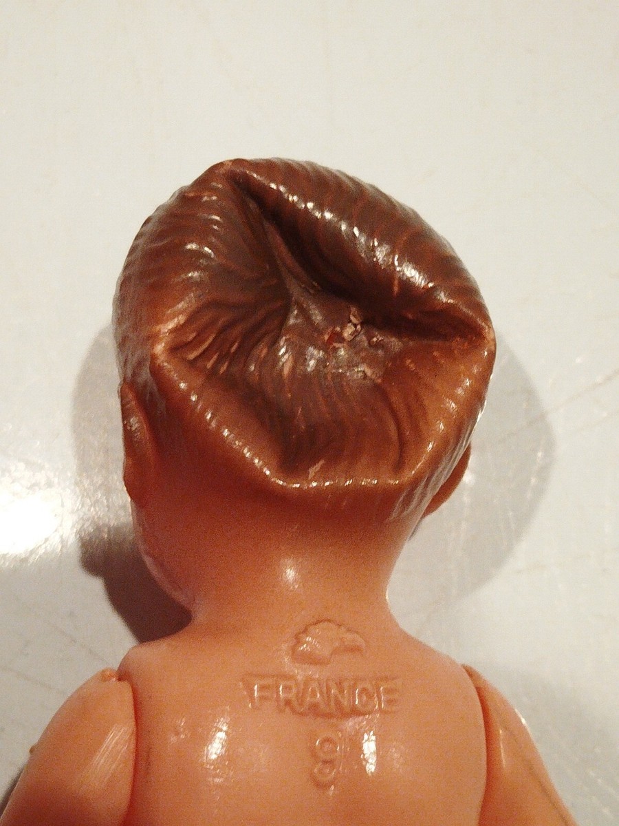 Baigneur Petitcollin Années 50 En Celluloïd 8cm Avec Poussette D'Époque - France