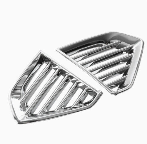 Pair Chrome Front Bumper Fog Light Grille Cover Trim For Cadillac CT4 2020-2023 - Picture 3 of 7