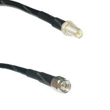RFC195 Silver RP-SMA FEMALE to SMA MALE Coax RF Cable USA Lot