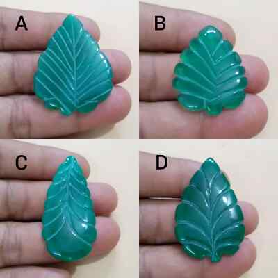 AAA+ Green Onyx Leaf Shape Carving Stone Loose Gemstone For Pendant and Jewelry