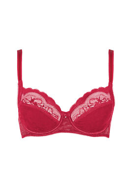 LISCA 020226 EVELYN Bügel BH mit Spitze B-E, 75-100 rot A1
