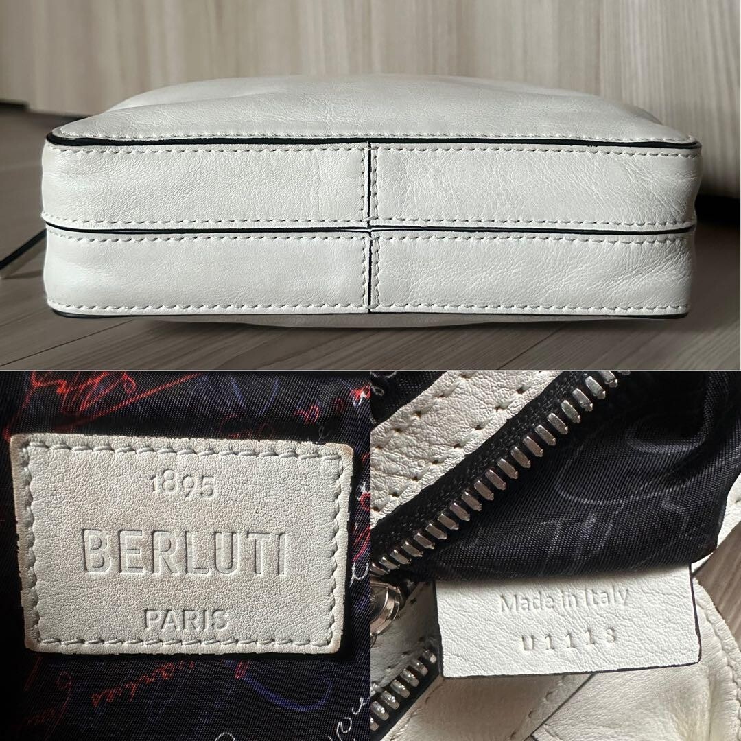 Berluti Profile Gulliver White Leather Bag Limited Edition Japan