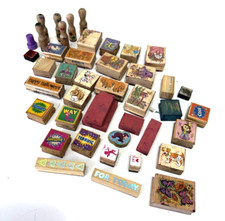 Vintage Wood Rubber Craft Stamp Mixed Lot of 42.