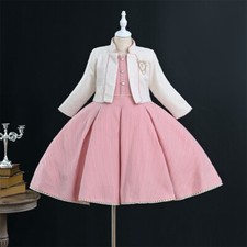 Ensemble Chic pour Fille   Robe Rose et Veste Blanche, taille 2-4-6-8-10-12