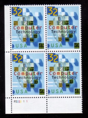 #3106 COMPUTER TECHNOLOGY. MINT PLATE BLOCK. F-VF NH!