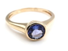 GJ69 * HARRY IVENS IV RING (19) TANSANIT AAAA RUND FACETT 0,5ct 375er GELBG