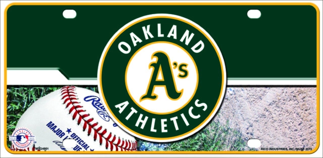 Athletics Metal License Plate MLB Baseball Officially Logo Team for Home