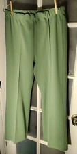 Vintage Slacks Pants Womens 16 Green Flatter Fit Separate Union Made Pleated VTG