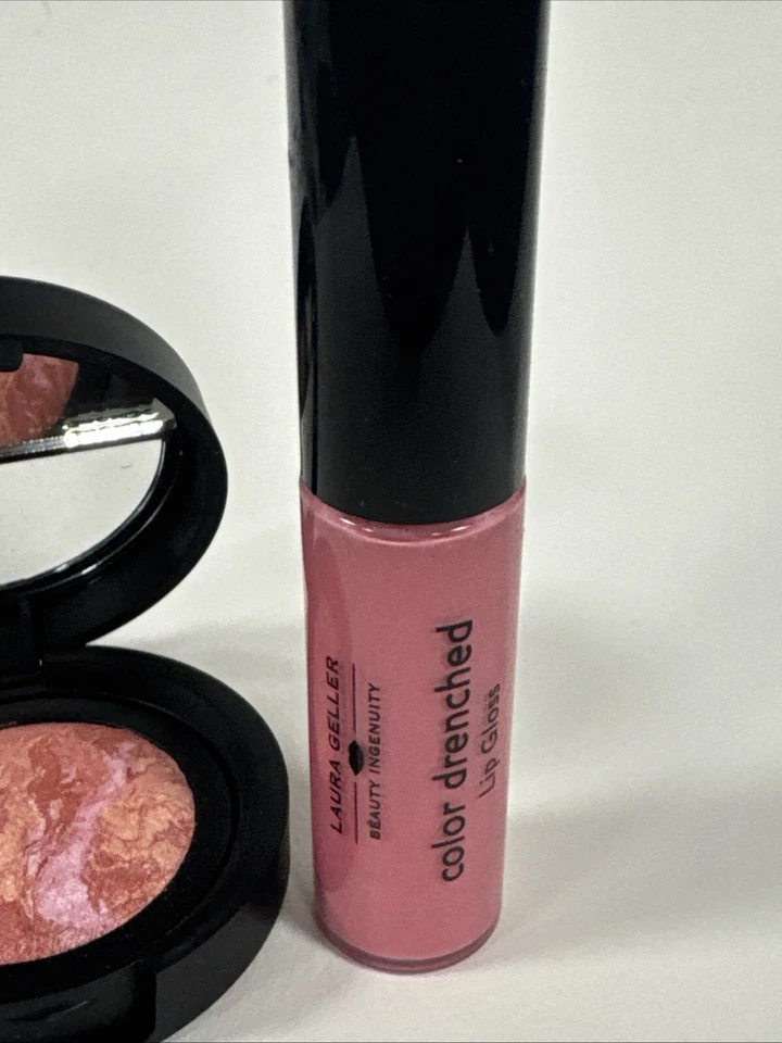 LAURA GELLER Blush-N-Brighten Travel Size 1.2g Tropic Hues & Piazza Pink Gloss - Image 3 of 4