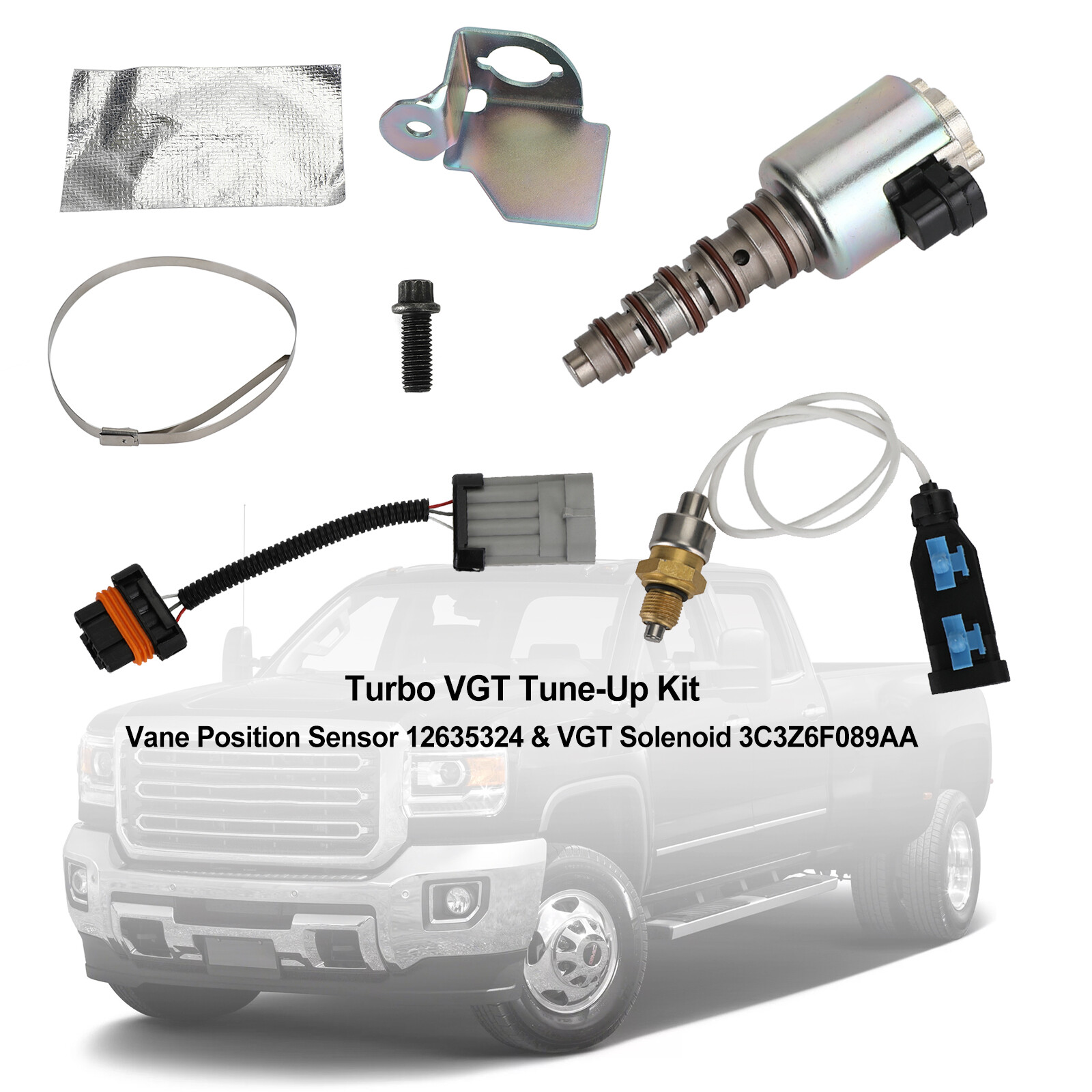 Turbo VGT Tune-Up Kit-Vane Position Sensor 12635324 & VGT Solenoid 3C3Z6F089AA#