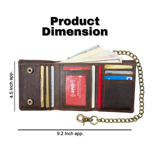 Men's Hunter Leather Wallets Bifold Trifold RFID Blocking Checkbook Cover - Picture 29 of 90
