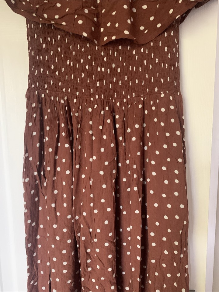 Next Spotty Bardot Dress Size 10 eBay