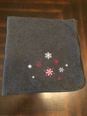 GAP Baby Holiday Blanket   Winter Snowflakes   Red White Grey Snow Flakes