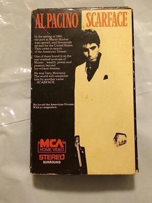 Scarface Betamax BETA tape MCA 1984 Short Box Oliver Stone Al Pacino