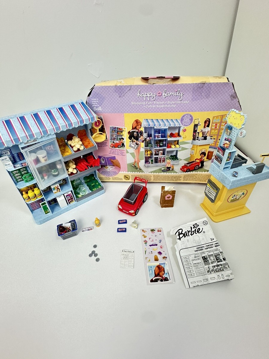 Vintage Barbie Happy Family Shopping Fun Playset 2004 Neighborhood