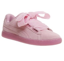 Image of Puma Suade Heart Prism Pink Trainers Size 6