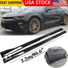 86.6 Gloss Black Sideskirts Extention Body Kit For Chevrolet Chevy Camaro Ss 86.6 Gloss Black Sideskirts Extention Body Kit For Chevrolet Chevy Camaro Ss