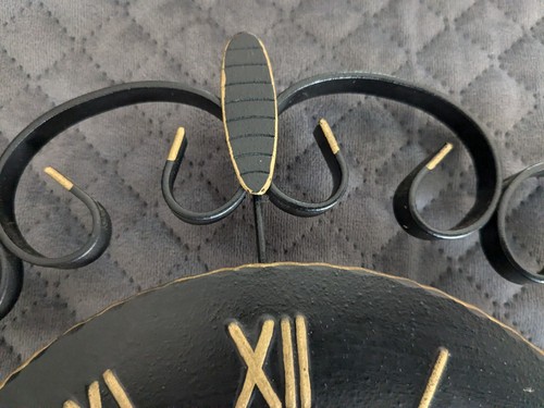 Vintage MCM German Diehl Electronic Black Metal Wall Clock 12" - Picture 3 of 11