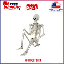 Hanging Posable Skeleton Decoration 5ft, White Halloween Party Prop Home Decor